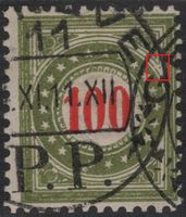 100 Rp. Portomarke mit ABART / Plattenfehler