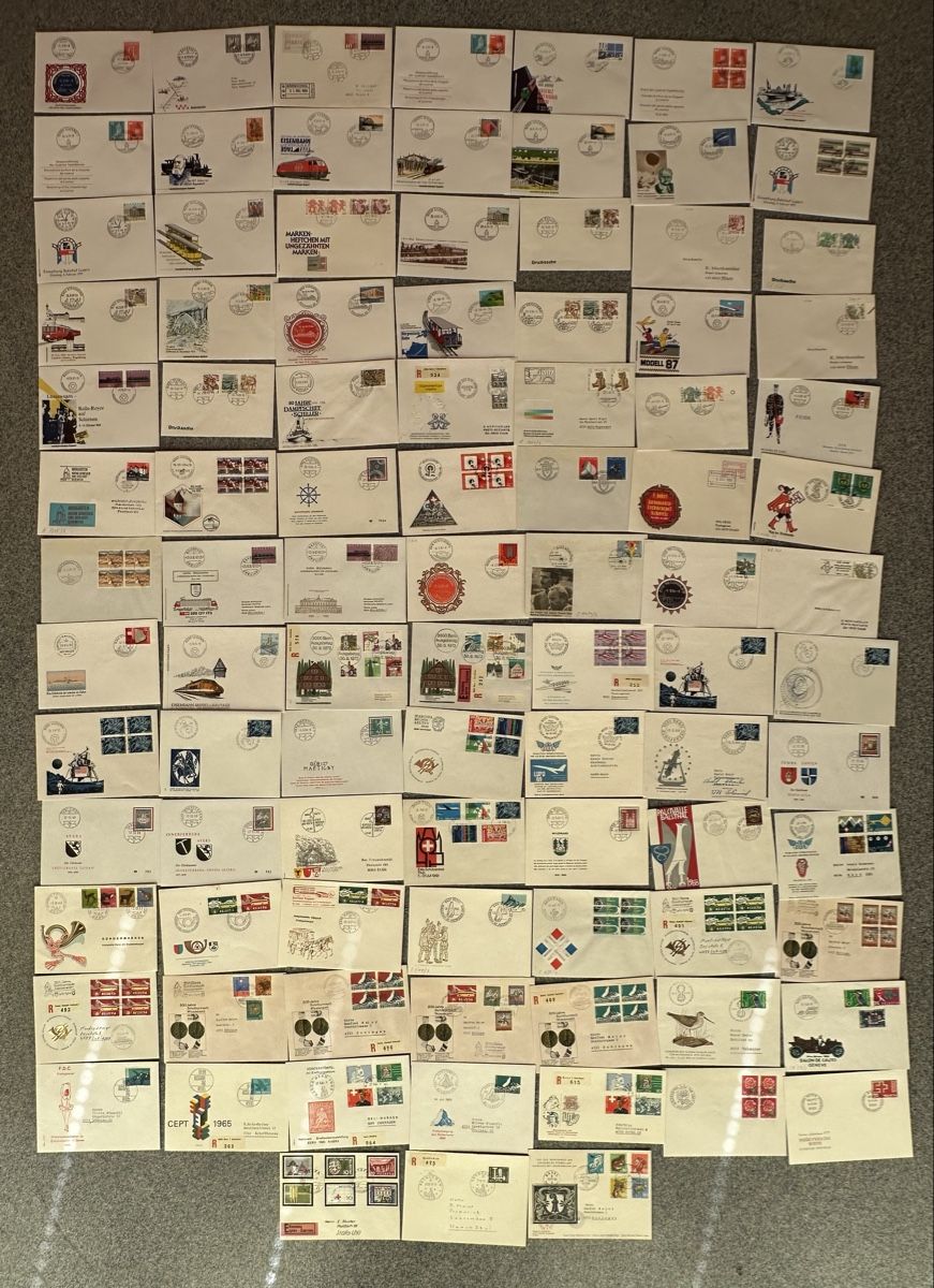 Tutti i francobolli: Schweiz - 94x vielfältige Sonderbrief Sammlung  – Usato da Schmitten / FR venduto da Samsara169