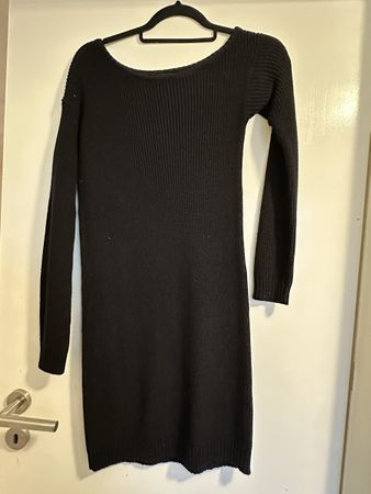 Strickkleid Langarm schwarz Gr. XS 
