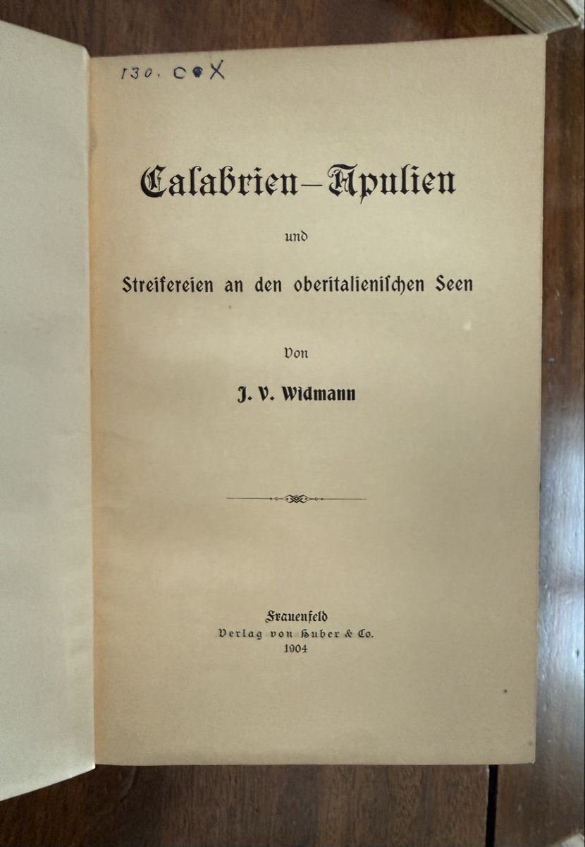 Bücher: Antikes Buch: Calabrien und Apulien, Widmann, 1904 – Gebraucht aus Weisslingen von Jannaki 2