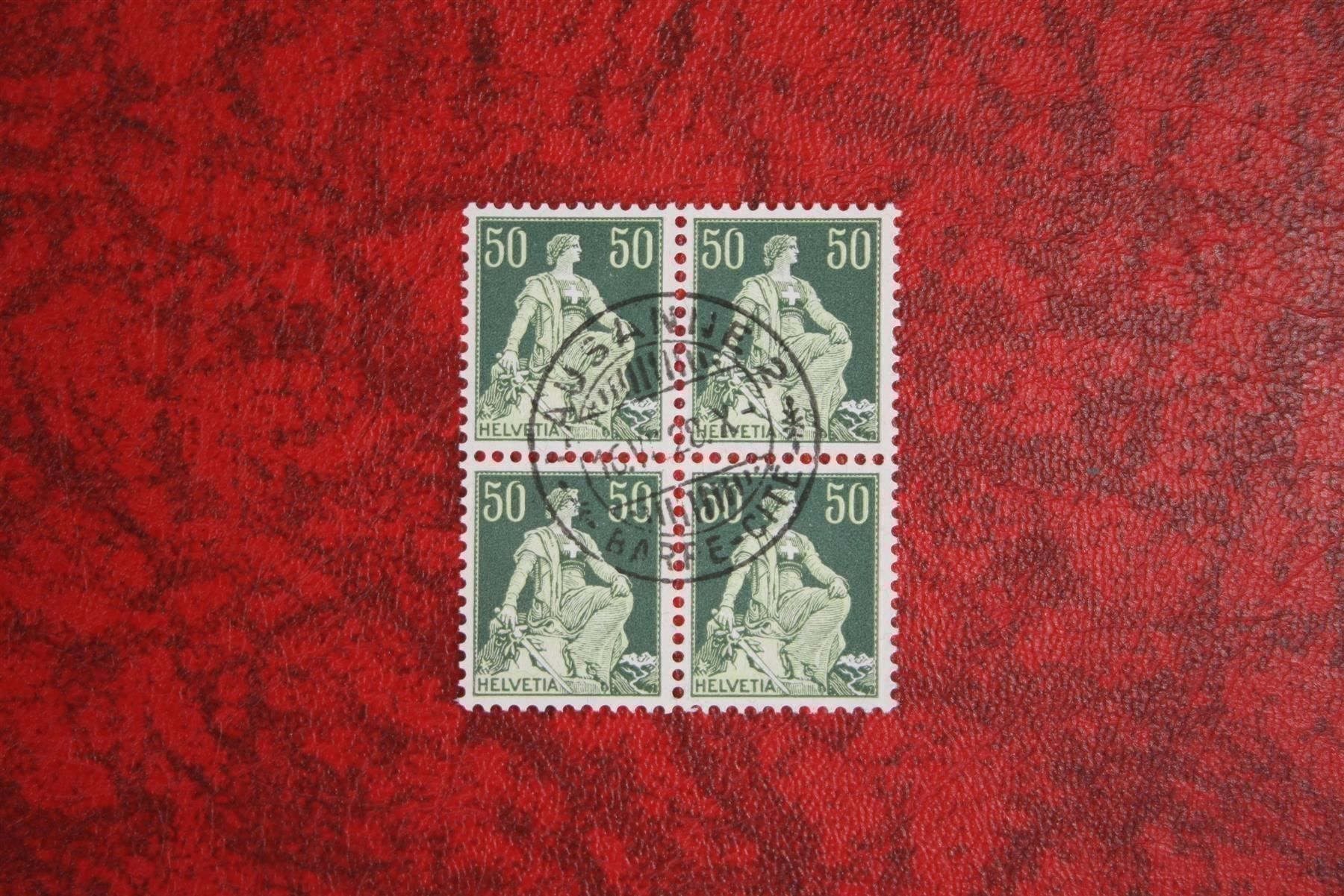 Alle Briefmarken: 1908-1925: 113 4er-Block o – Gebraucht aus Deitingen von Lglobi