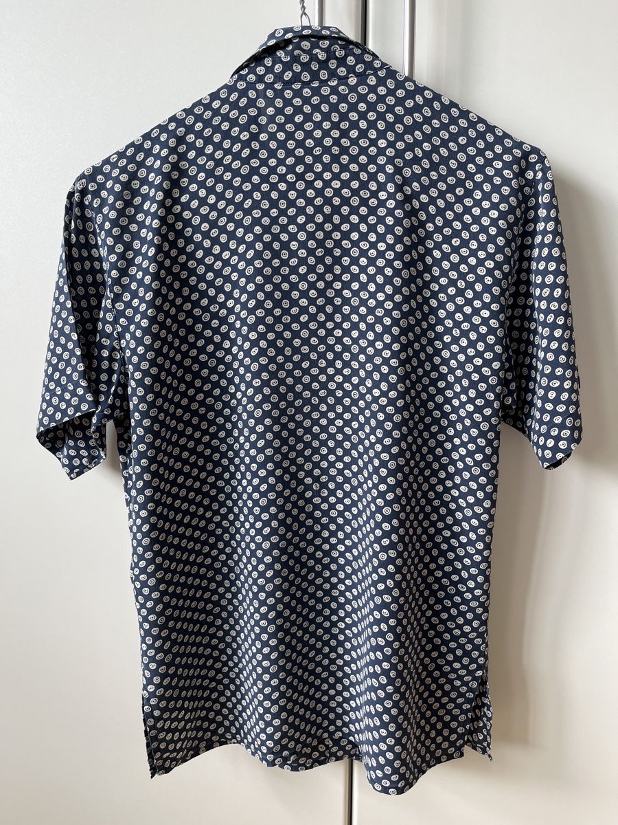 Modissa Blusen: Modissa Seidenbluse, Gr. 36, Kurzarm, Blau-Weiss gemustert – Gebraucht aus Zürich von Kleanthy 1