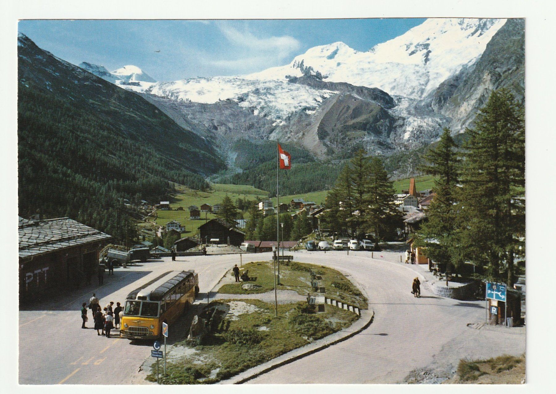 Cartoline postali: Ansichtskarte Saas-Fee Postplatz mit Allalinhorn – Nuovo (secondo la descrizione) da St. Gallen venduto da Ricardo_Deals