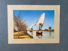 Original Vintage Poster - Nil mit Segelschiffen / TWA