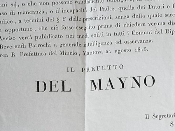 Dokumente: Italia - Mantova - 1815 – Gebraucht aus Sorengo von 74in 5