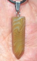 Halskette Y-373 - Säule – Kaffeestreifen Onyx – 33x8mm
