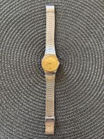 Montre Urech quartz bicolore cadran doré