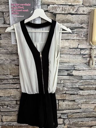 Jumpsuit kurz schwarz weiss Gr. 36