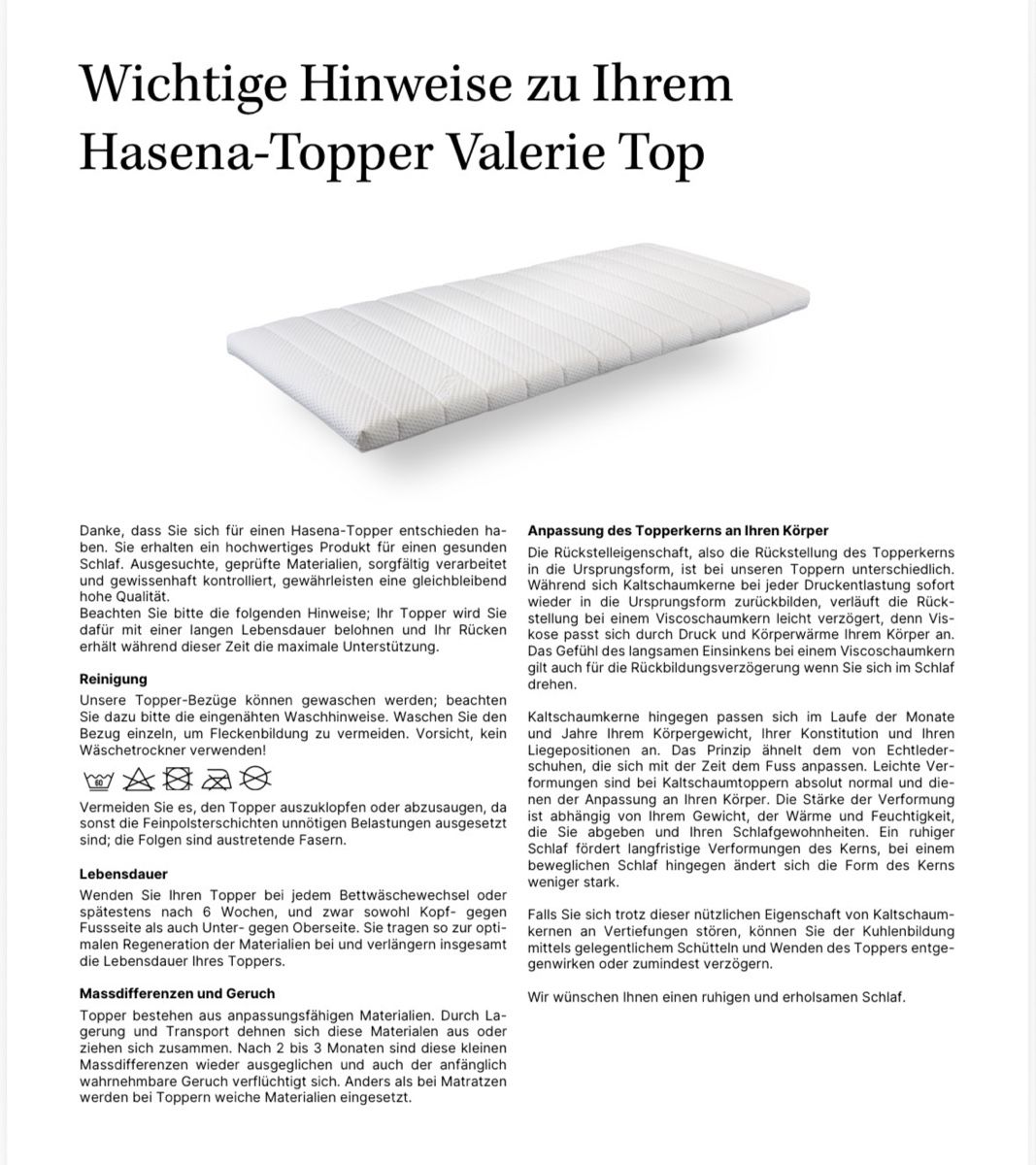 Matratzen: Hasena Valerie Top Topper – Neu (gemäss Beschreibung) aus St.Gallen von ser_9bv5 1