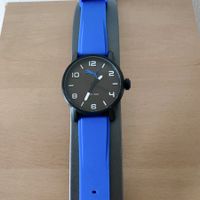 Puma watch with black stainless steel and blue silicon strap