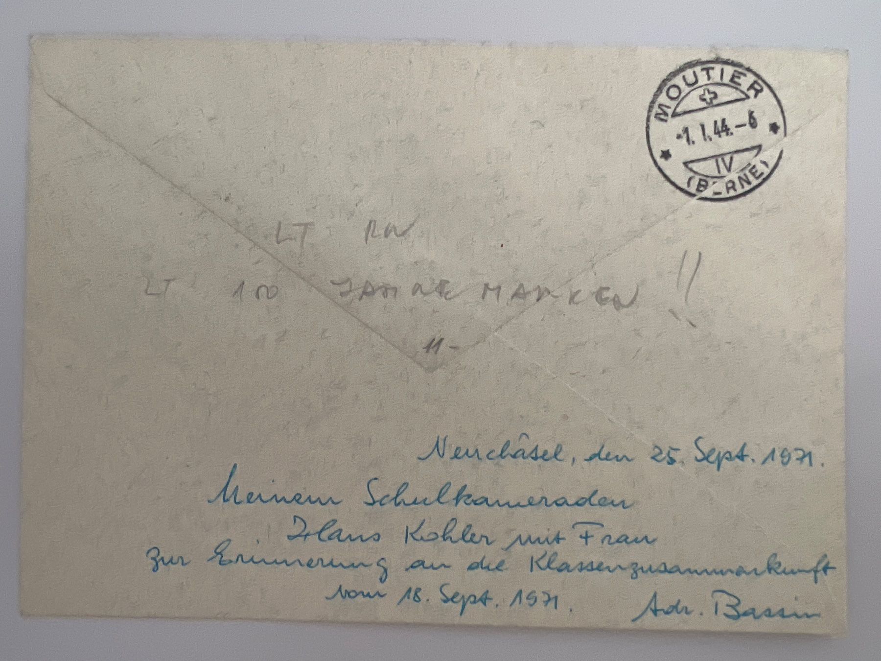 Tutti i francobolli: 1943 100J Schw. Postmarken Einge. Brief W15+258 Letzter Tag – Usato da Buchrain venduto da wmm 1