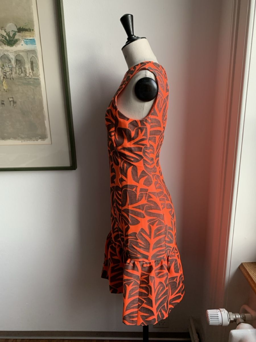 Akris Kleider: AKRIS: Extravagantes, orange gemustertes Kleid, 36 – Neu (gemäss Beschreibung) aus Luzern von designluzern 3