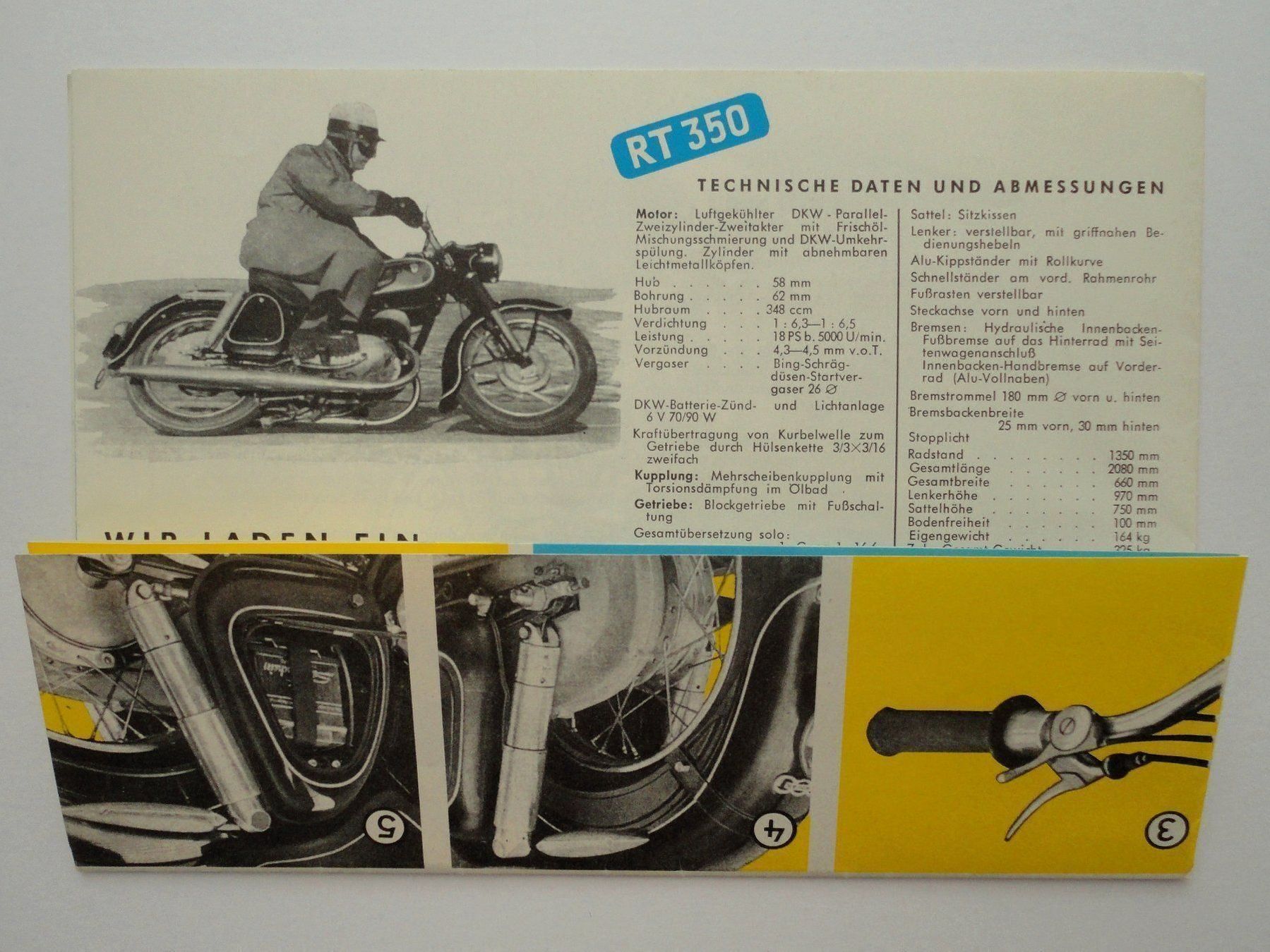 DKW Tutti i ricambio per moto: DKW RT350 Motorrad-Faltprospekt – Usato da zürich venduto da parts5060 6