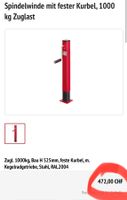 Spindelwinde mit fester Kurbel, 1000 kg Zuglast