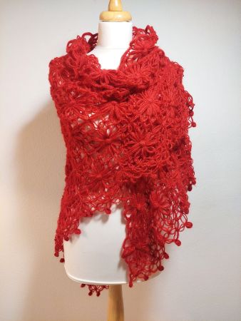 Neu! Cape-Schal Dreieckstuch, rot.