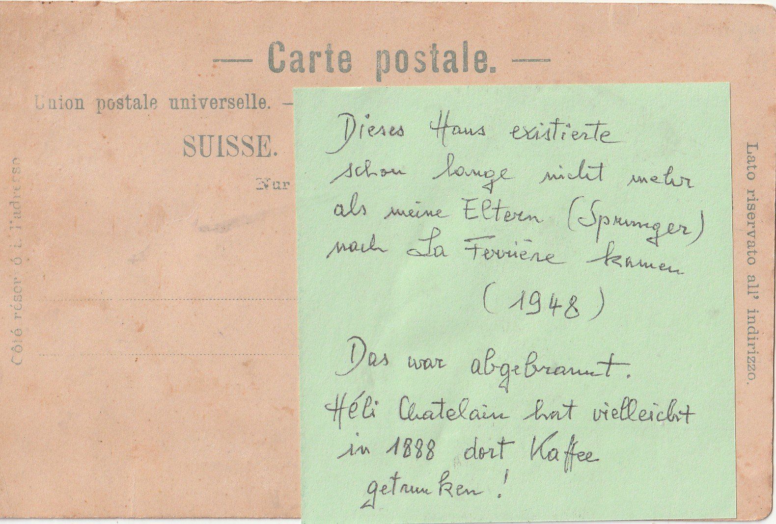 Cartoline postali: Cafr La Uniun La Ferriere – Usato da Lumbrein venduto da made02 1