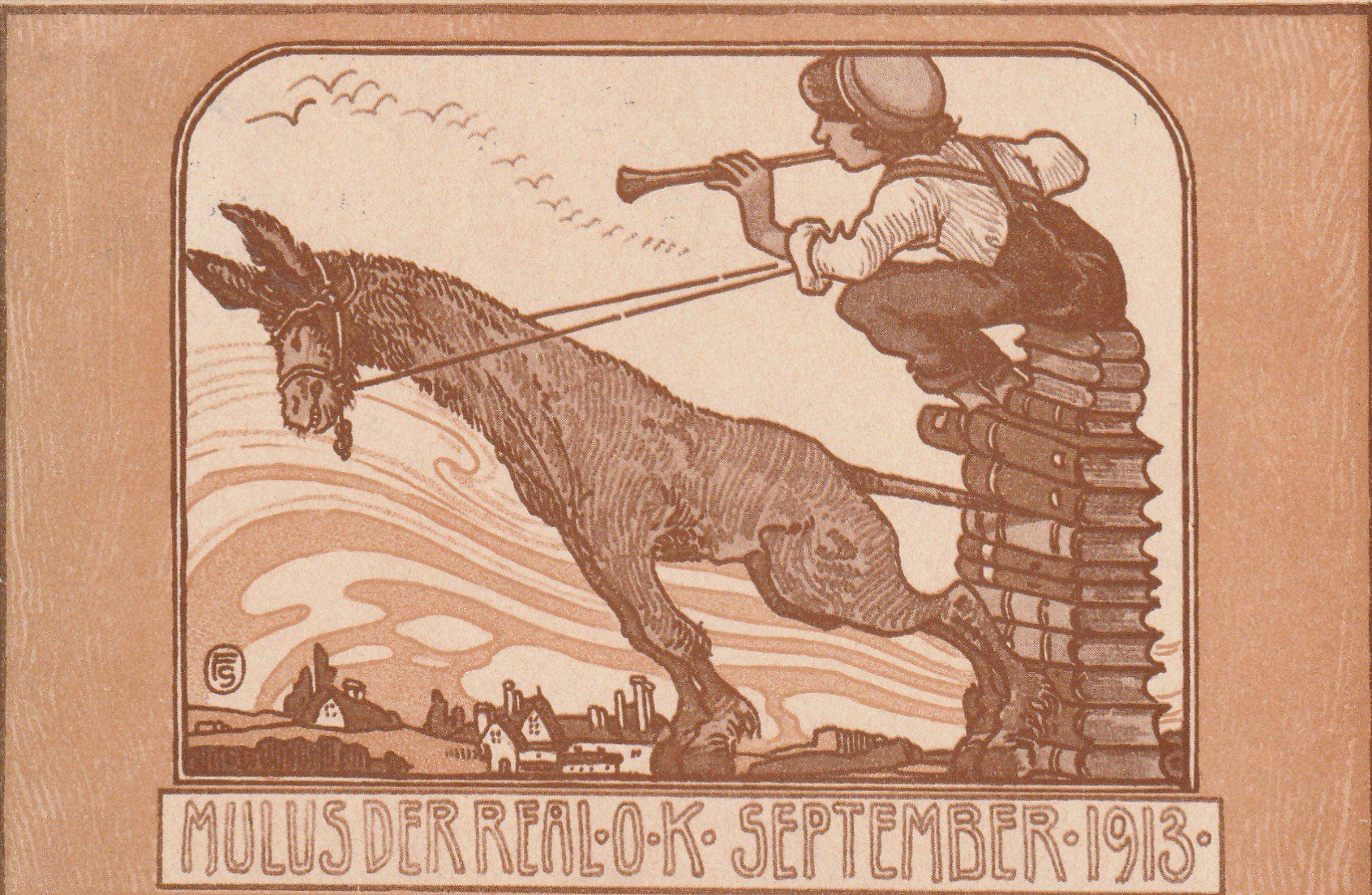 Cartoline postali: Studentenkarte Mulus der Real O.K. 1913 – Usato da Rorschacherberg venduto da fratovi2