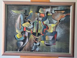 Viktor Fontaine Gemälde abstrakte Band 75,5x58 cm 1978