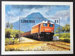 Liberia-Mi Block 134 ** (1994) Bahnmotive