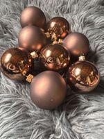 8x Weihnachtskugeln Braun glänzend & matt Christbaumschmuck