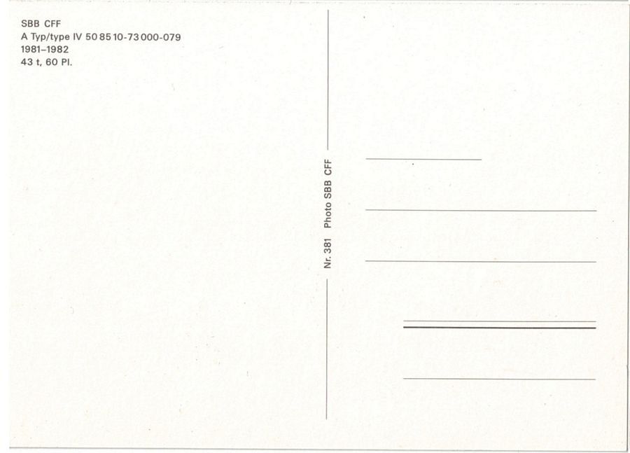 Cartoline postali: SBB A Typ IV 50 85 10-73 000-079 – Usato da Frauenfeld venduto da POML 1