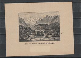 Xilographie Interlaken Hotel Mattenhof