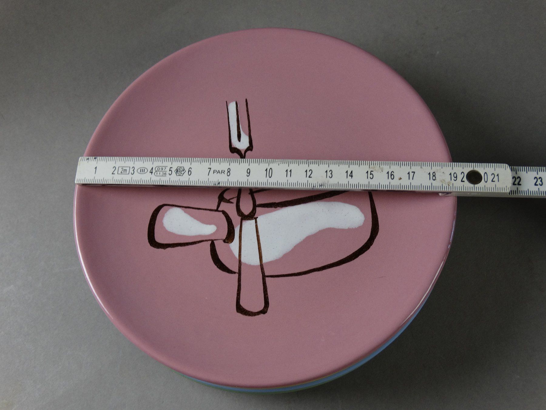 Piatti: 4 hübsche original vintage 50ies Fondue-Teller Rössler 50er – Usato da Grossaffoltern venduto da Bessy202 8