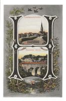 Hundwil (AR) Buchstaben H  Landsgemeindeplatz - Brücke  1906