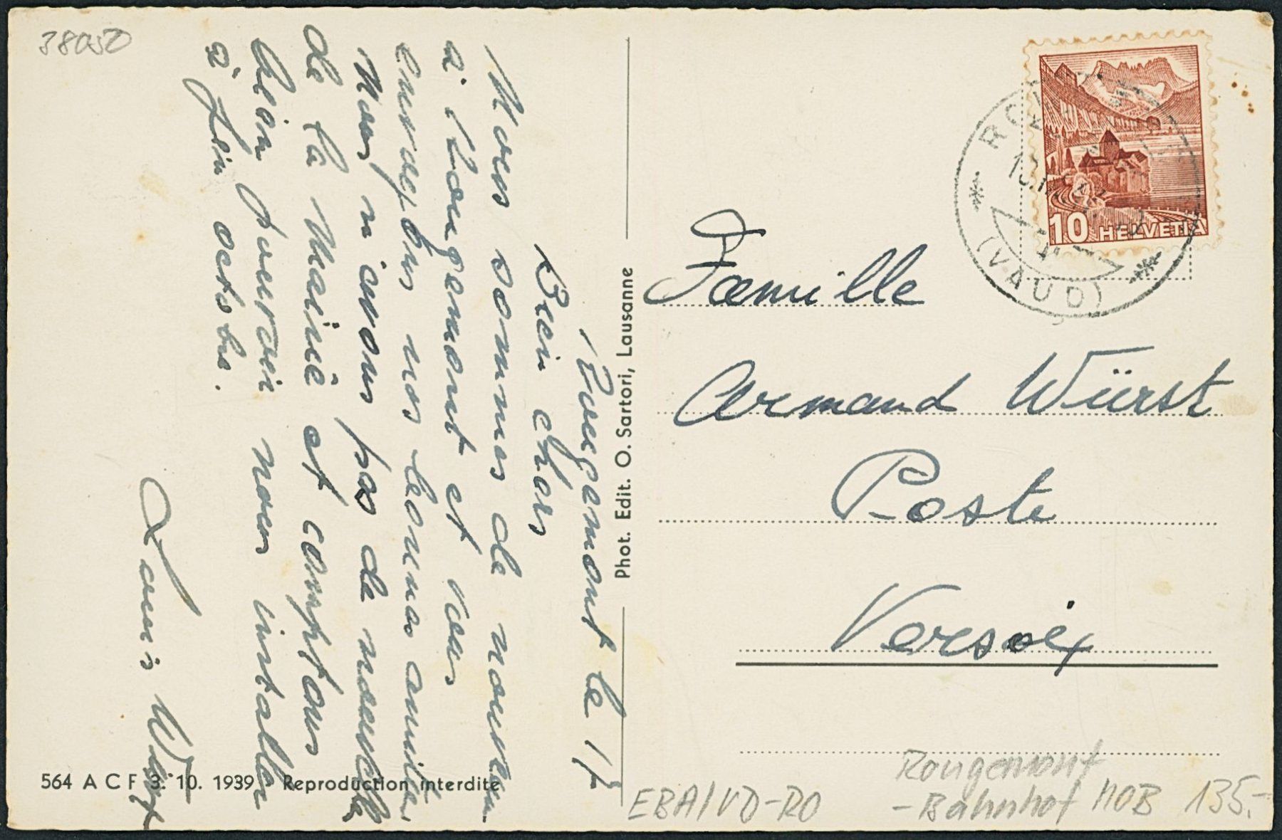Cartoline postali: VD Rougemont - Bahnhof - Bahn MOB – Usato da Schindellegi venduto da leecollect 1