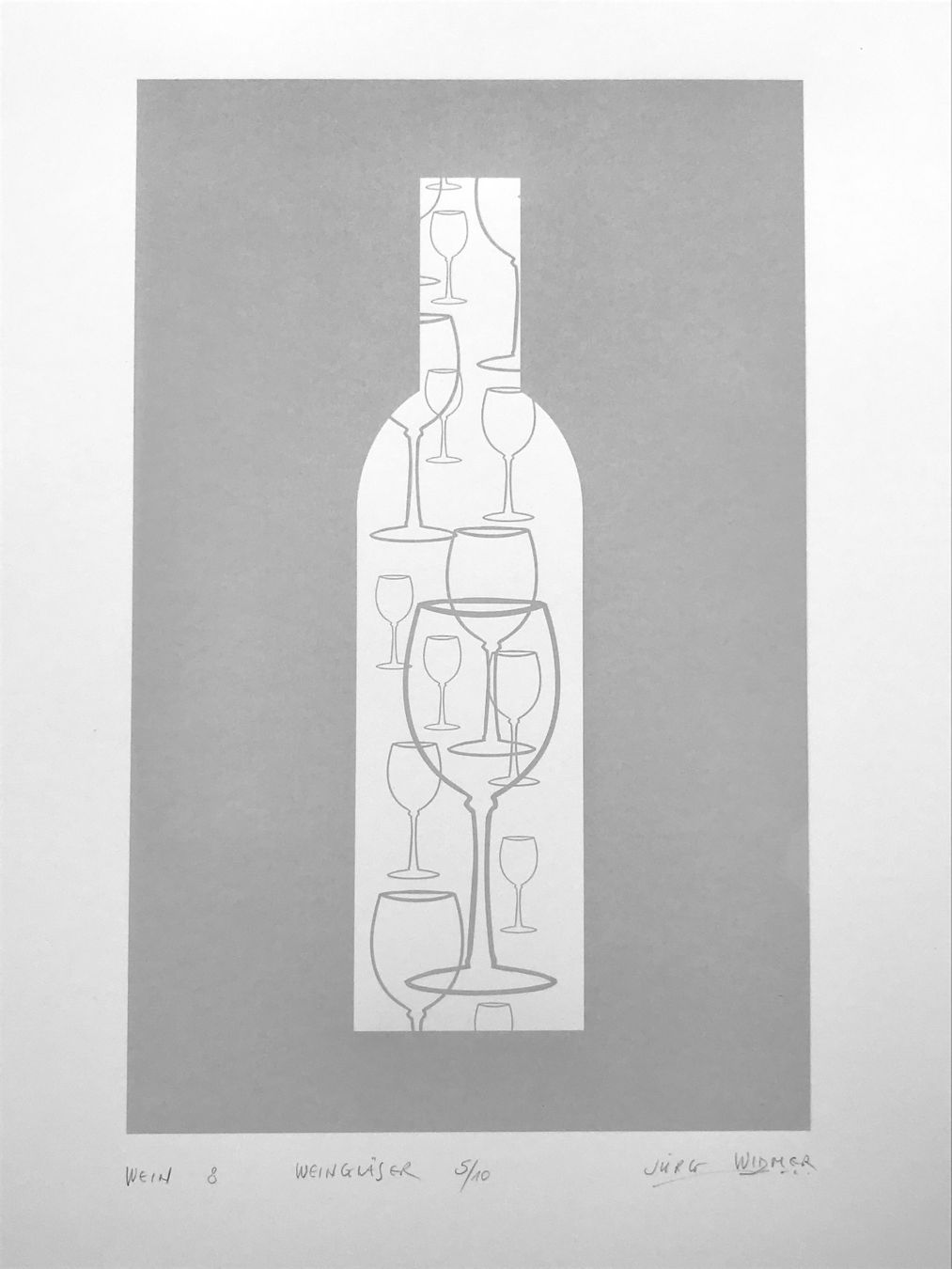 Grafica & Litografie: Artwine 8, Jürg Widmer, Siebdruck – Nuovo e nell'imballaggio originale da Seltisberg venduto da quadartswiss