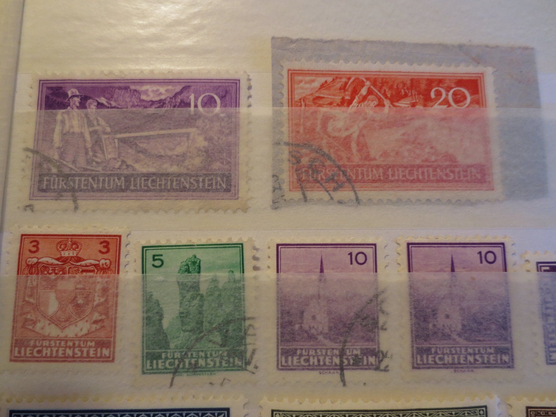 Tutti i francobolli: FL - Lot 1937 / 38. KW= Fr. 320.- #10/2 – Usato da Schöftland venduto da Topdeal4 5