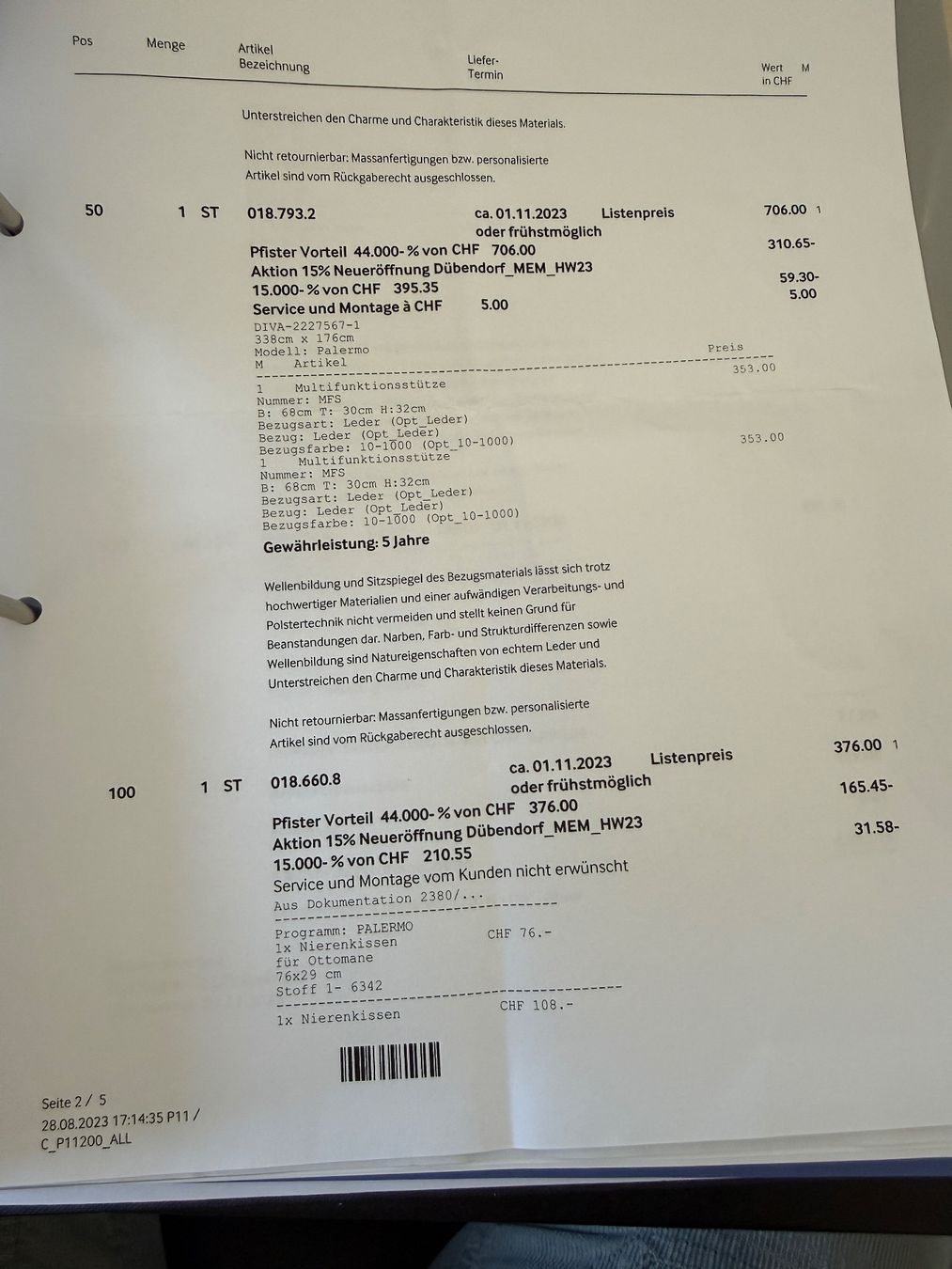 Pfister Divani: Pfister Sofa Modell Palermo – Usato da Giebenach venduto da classe74 4