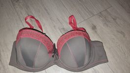 Grauer BH mit Spitze, Grösse 75B - Neuwertig & bequem!
