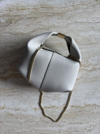 Polene Béri handbag textured chalk leather new