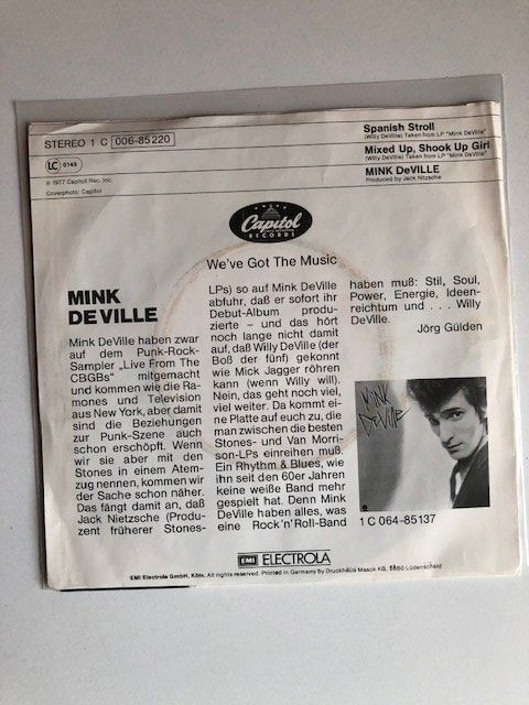 Dischi in vinile: Mink De Ville – Usato da Aarwangen venduto da Jukebox3 2