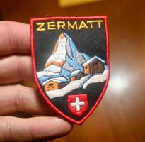 VINTAGE Badge ZERMATT berg & dorf ST. GALLER STICKEREI