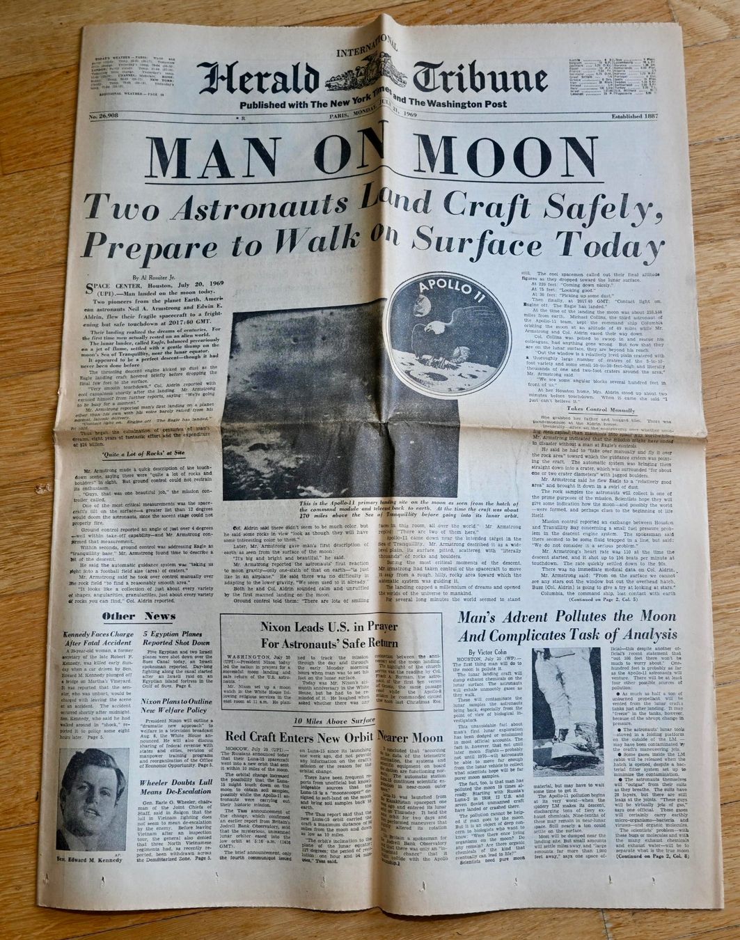 Riviste & Magazine: Int. Herald Tribune 1969 MAN ON MOON – Usato da Pfaffhausen venduto da mono_rec