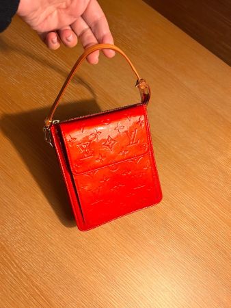 Louis Vuitton rote Vernis Mott Handtasche vintage TOP