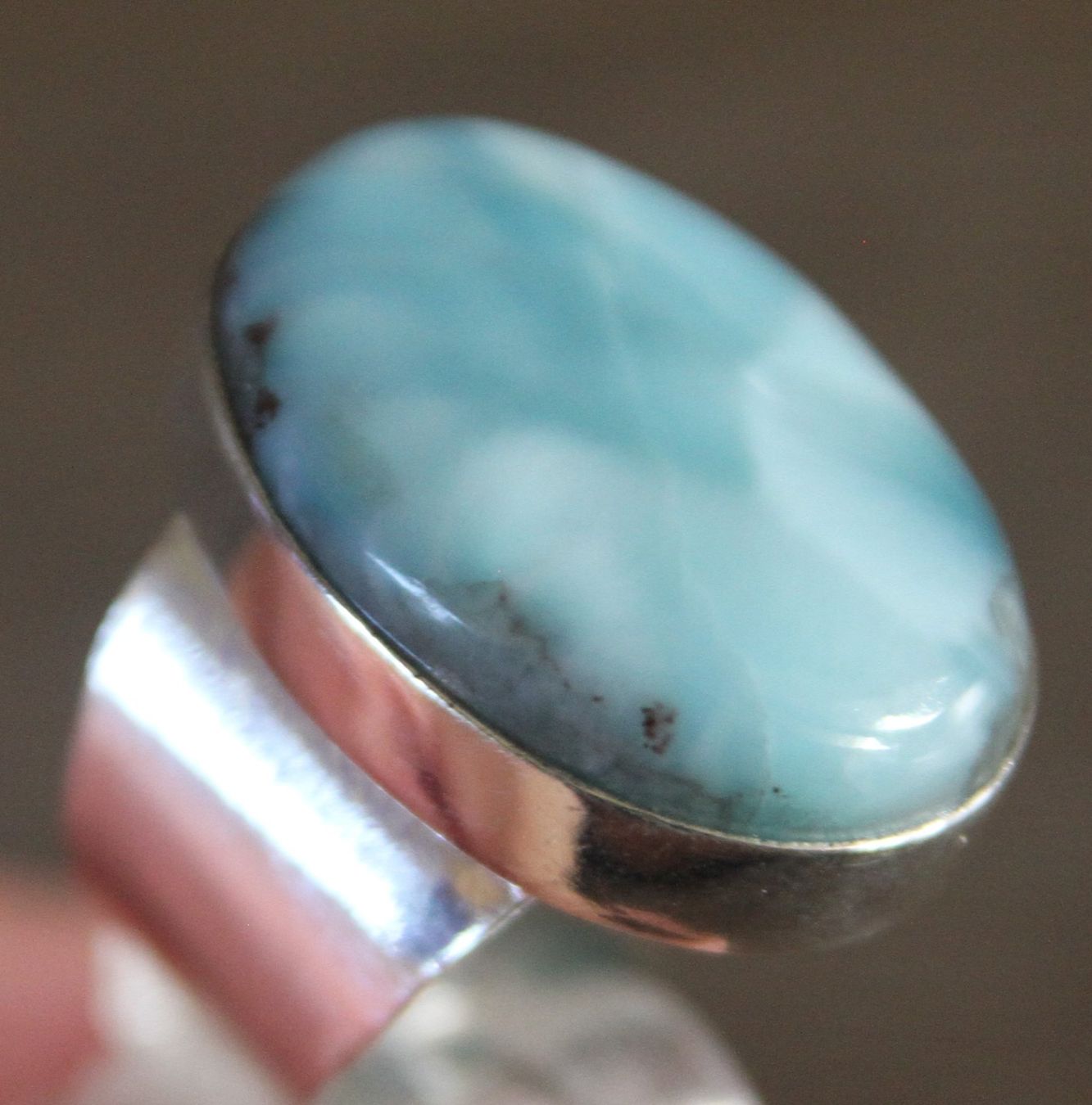 Anelli: NEU: Larimar Ring Schmuck Grösse 55 – Nuovo (secondo la descrizione) da Matten b. Interl venduto da EdelsteineInterlaken 2