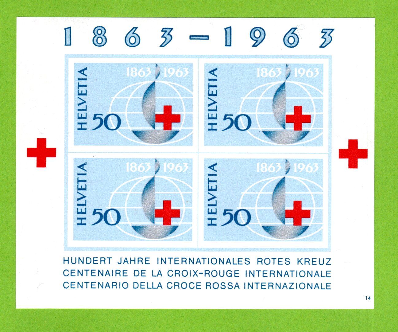Tutti i francobolli: 1963 - 100 Jahre Rotes Kreuz Block postfrisch – Nuovo (secondo la descrizione) da Stein am Rhein venduto da Huehnerhund
