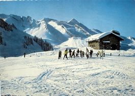 BECKENRIED Klewenalp mit Skifahrer - Stempel Hotel