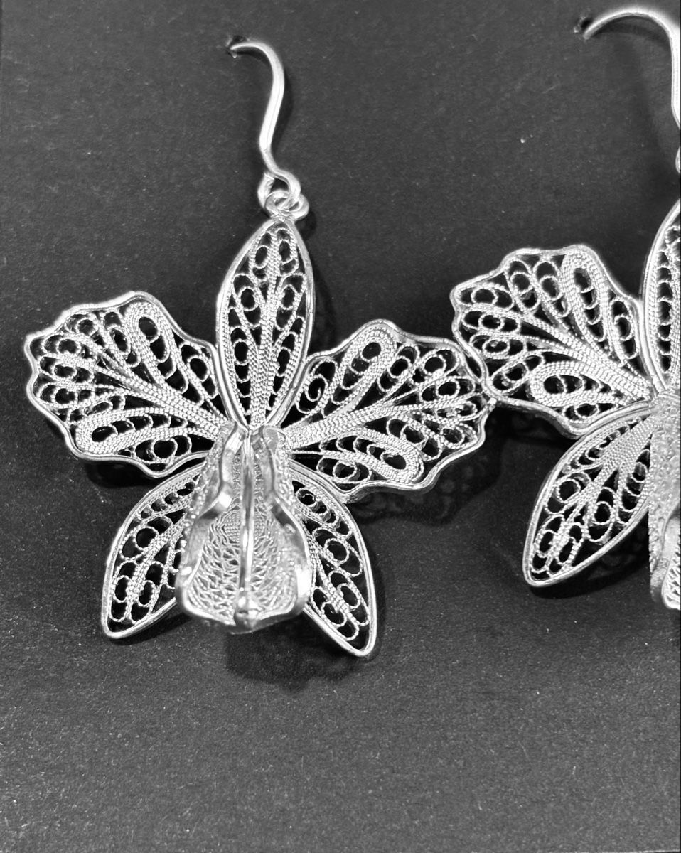 Orecchini pendenti & Orecchini a lobo: Orchidées en argent  – Nuovo e nell'imballaggio originale da Lausanne venduto da jul_6n86 1