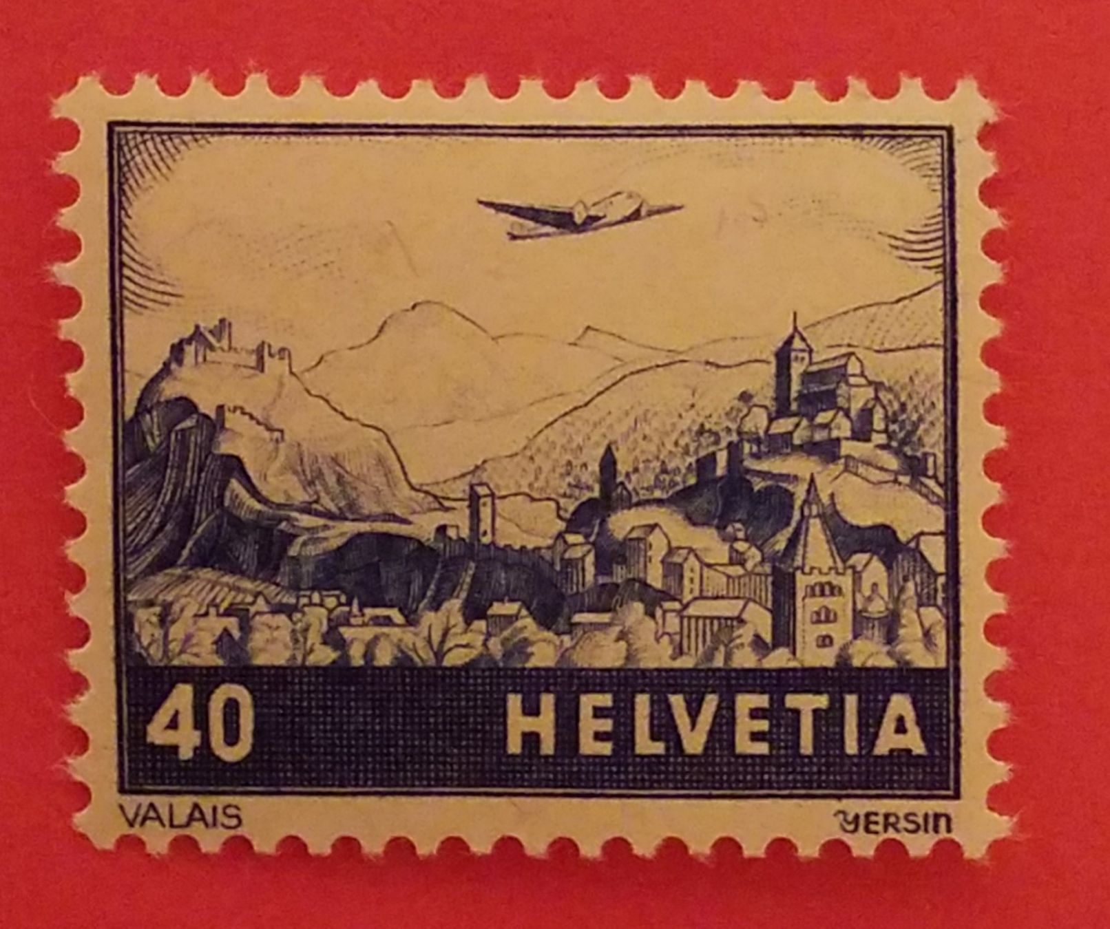 Tutti i francobolli: F44, Flugpostmarke, Landschaften postfrisch Kt. 85.- – Nuovo (secondo la descrizione) da Baden venduto da Eggi