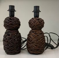 Paire de petite lampe en Vannerie
