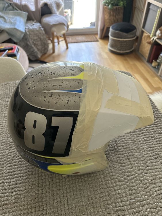 Casque complet Google vintage JT Racing BMX jaune rare visière ventilée