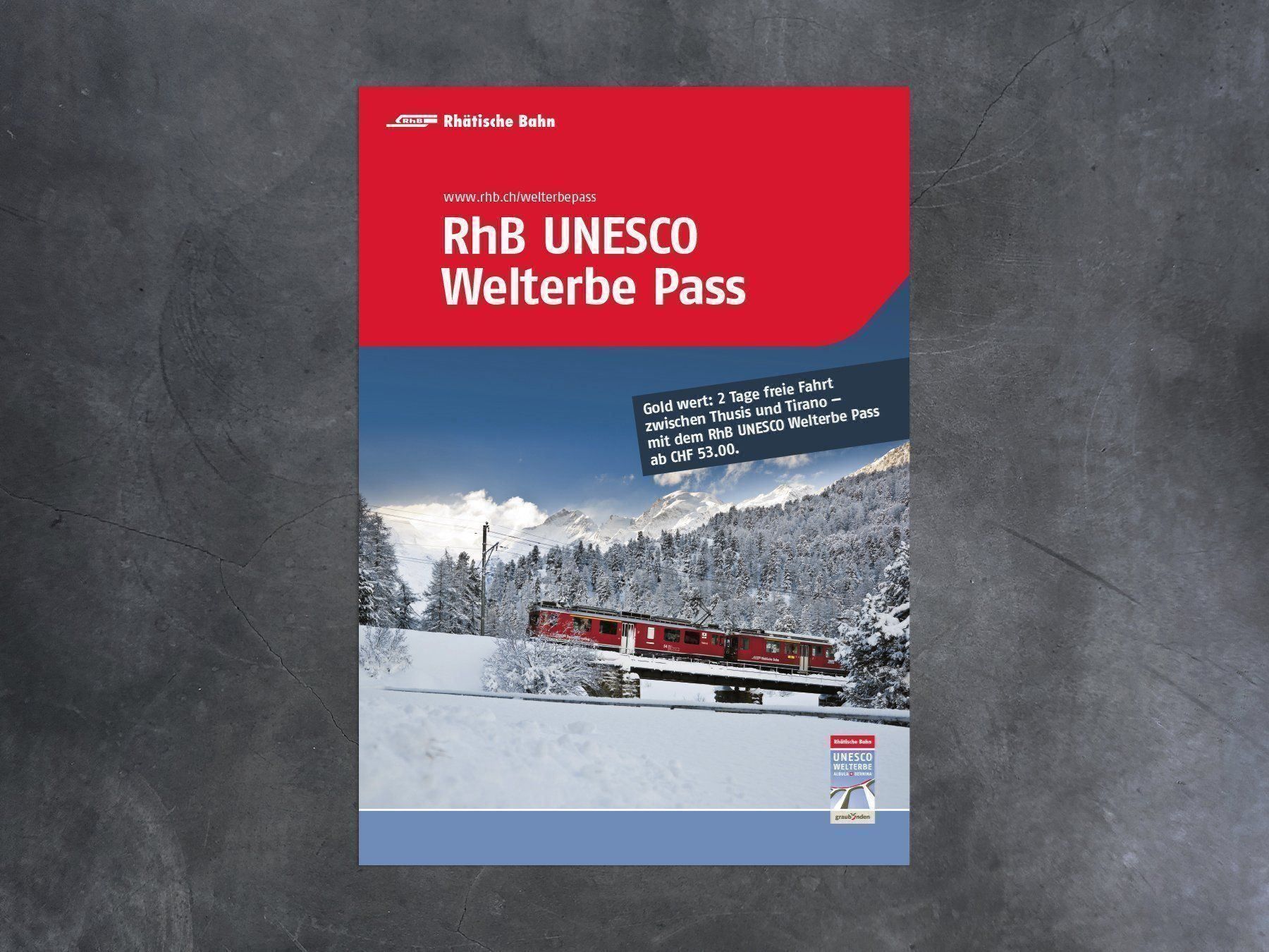 Foto & Immagini: Plakat UNESCO Welterbe Pass, RhB – Nuovo (secondo la descrizione) da Chur venduto da dr.retro