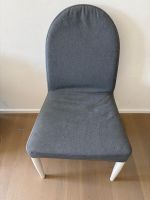 4x Dining Chairs Grey Fabric White Legs Good Condition