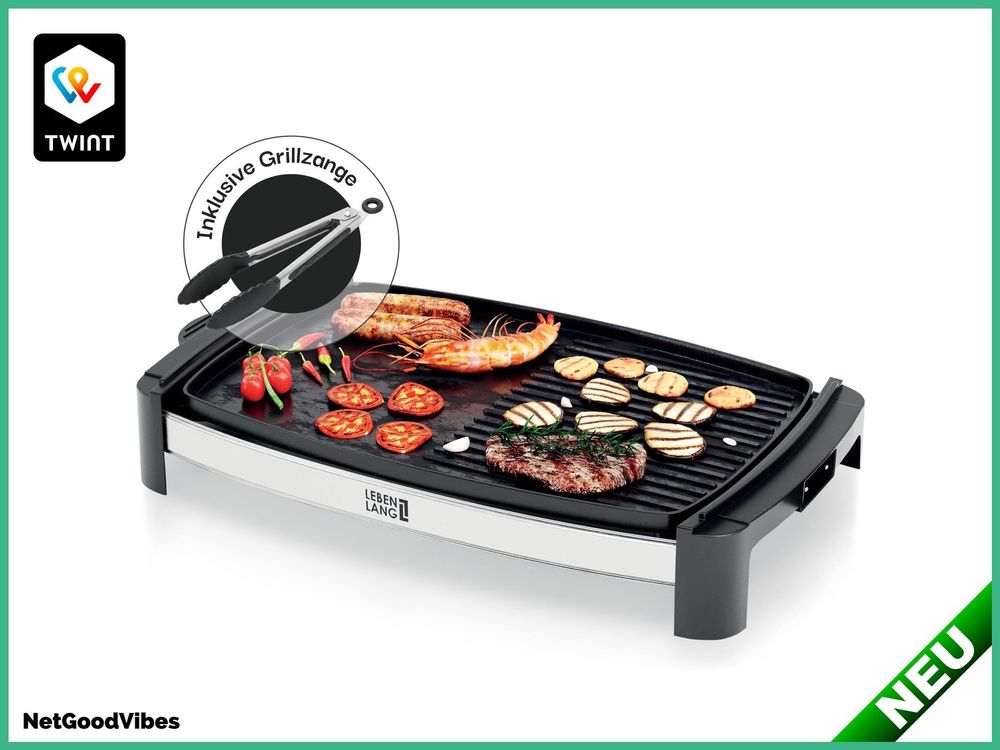 Little Balance Elektrische Grillplatte Für 6-8 Personen Mit Antihaftbeschichtung Und Deckel Kookpla 58251345