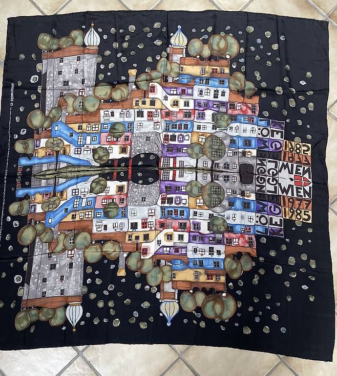 Foulard & Sciarpe: Seidenschal Hundertwasser 871 – Usato da Bolligen venduto da fel_cp8q