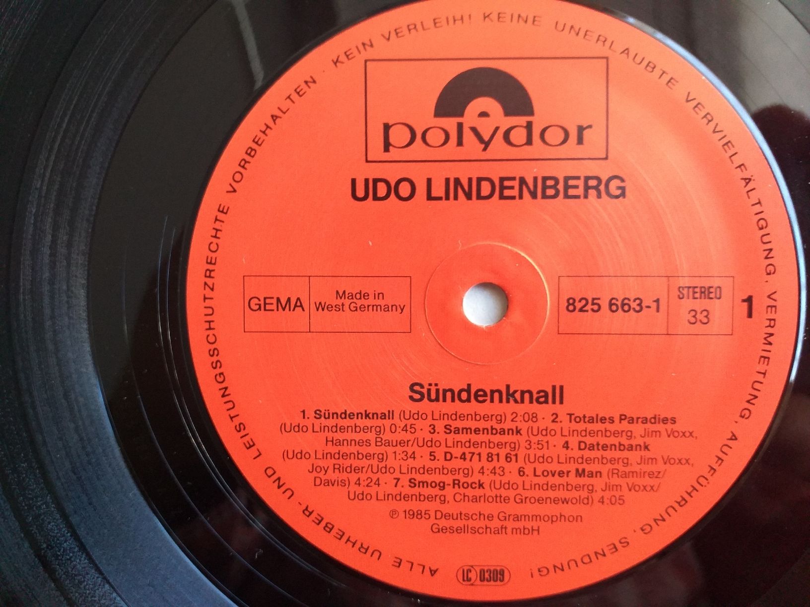 Dischi in vinile: Udo Lindenber "Sündenknall" – Usato da Zürich venduto da markus234 4